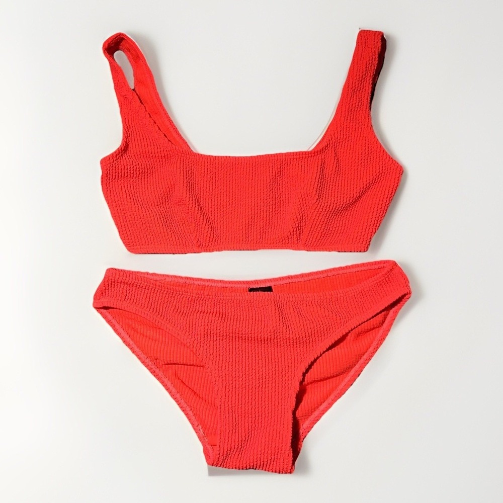 Endless Sun Juniors Crinkle Bikini Swimsuit Top Orange Size S-M